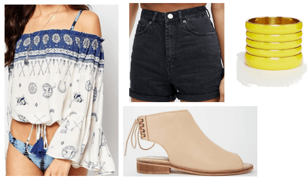 Blue Peasant Top