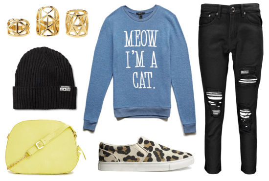 sweatshirt and boyfriend jeans