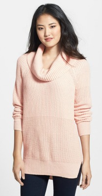 Blush pink cowl neck sweater