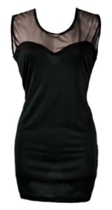 Black Mesh Sweetheart Minidress - Bodycon