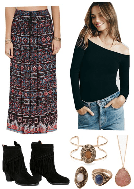 boho winter outfits