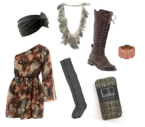 Boho Outfit with boots and socks