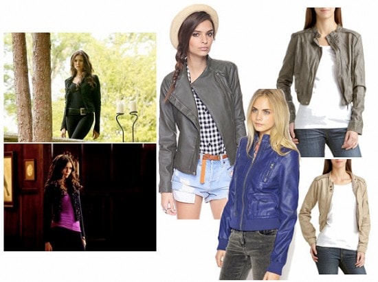 elena gilbert outfits bomber jacket