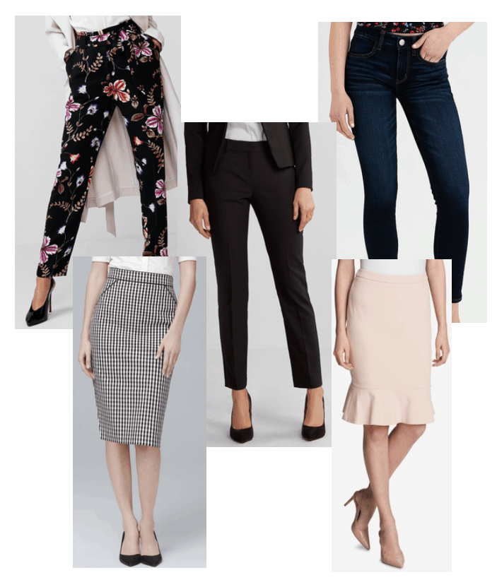 17 piece capsule work wardrobe - bottoms