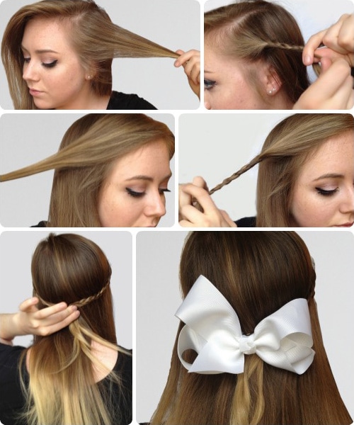 Braids hair bows tutorial