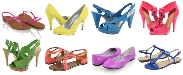 Brightly colored shoes
