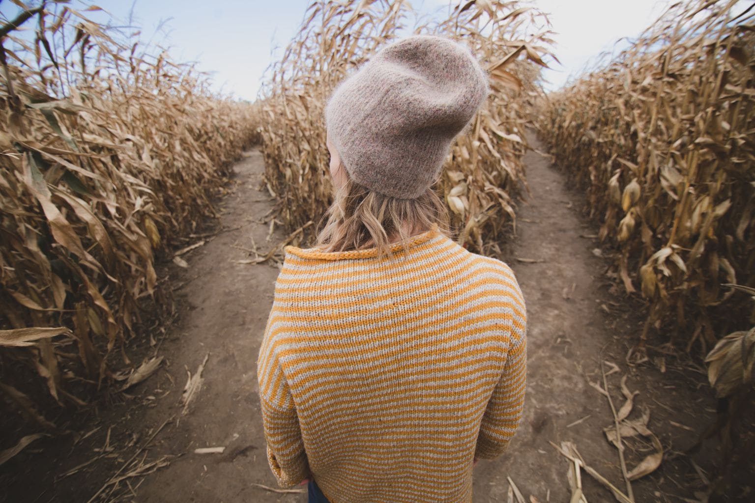 Girl with two paths in front of her