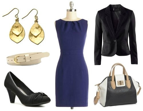 Business casual look sheath dress blazer