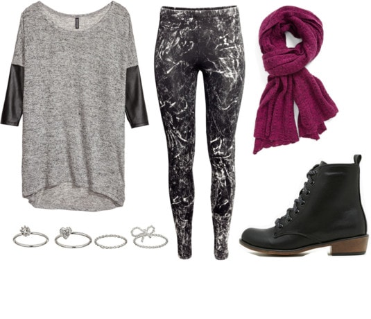 Fab Find: H&M Faux Leather Sleeve Sweater - Cute Loungewear
