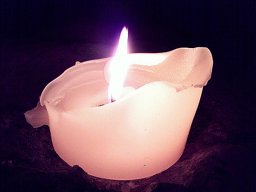 lit candle