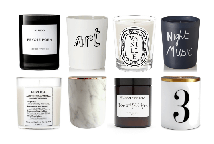 Luxe candles: Peyote Poem, Art candle, Vanille, Night Music, Replica candle, marble candle, Beautiful You candle, 3 candle