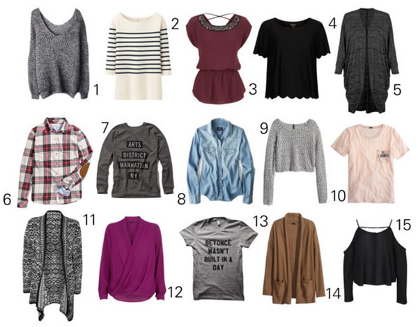 Capsule wardrobe tops