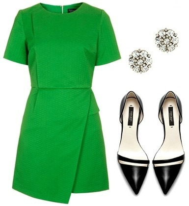 Casual conference green dress outfit