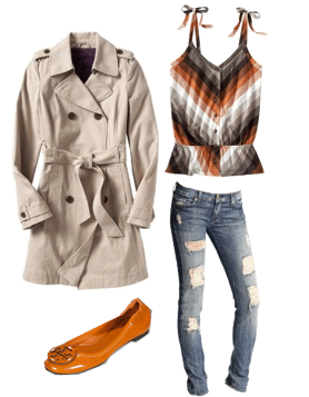A casual way to wear a trench coat