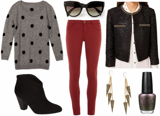 Cf fab find forever 21 polka dot sweater outfit 1
