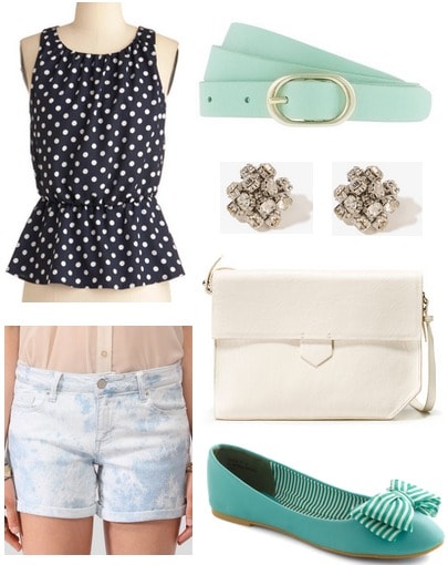 CF Fab Find Forever 21 Tie-Dye Denim Shorts Outfit 1