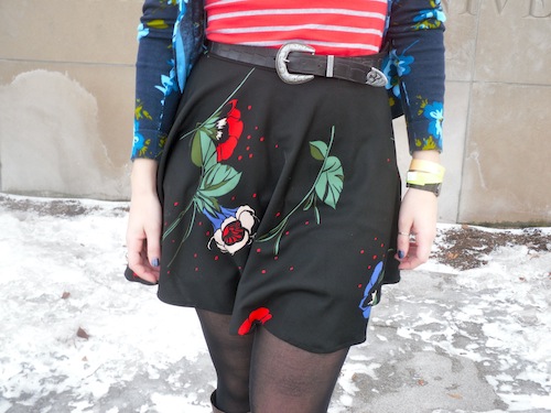 Student street style trend at Syracuse University: Belted skirt