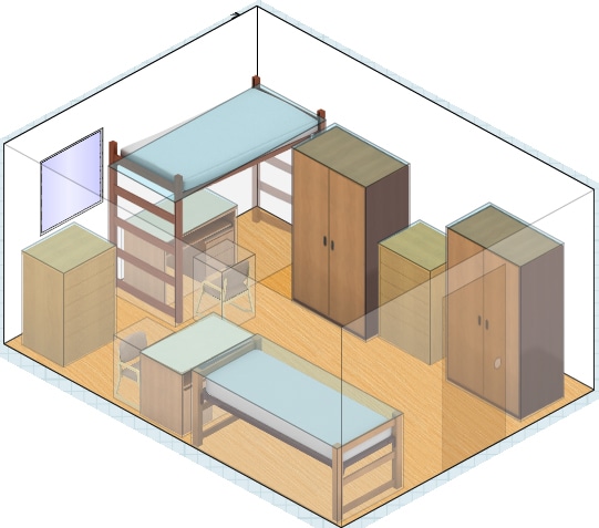 Private Dorm Room Layout