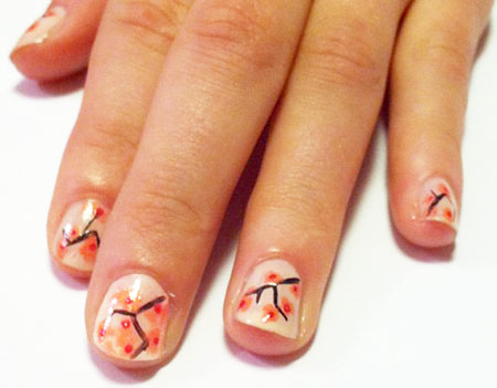 Cherry blossom nail art