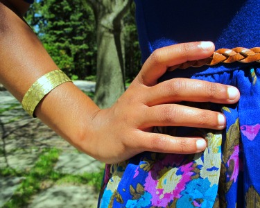 College fashionista Cherry's trendy boho chic cuff bracelet