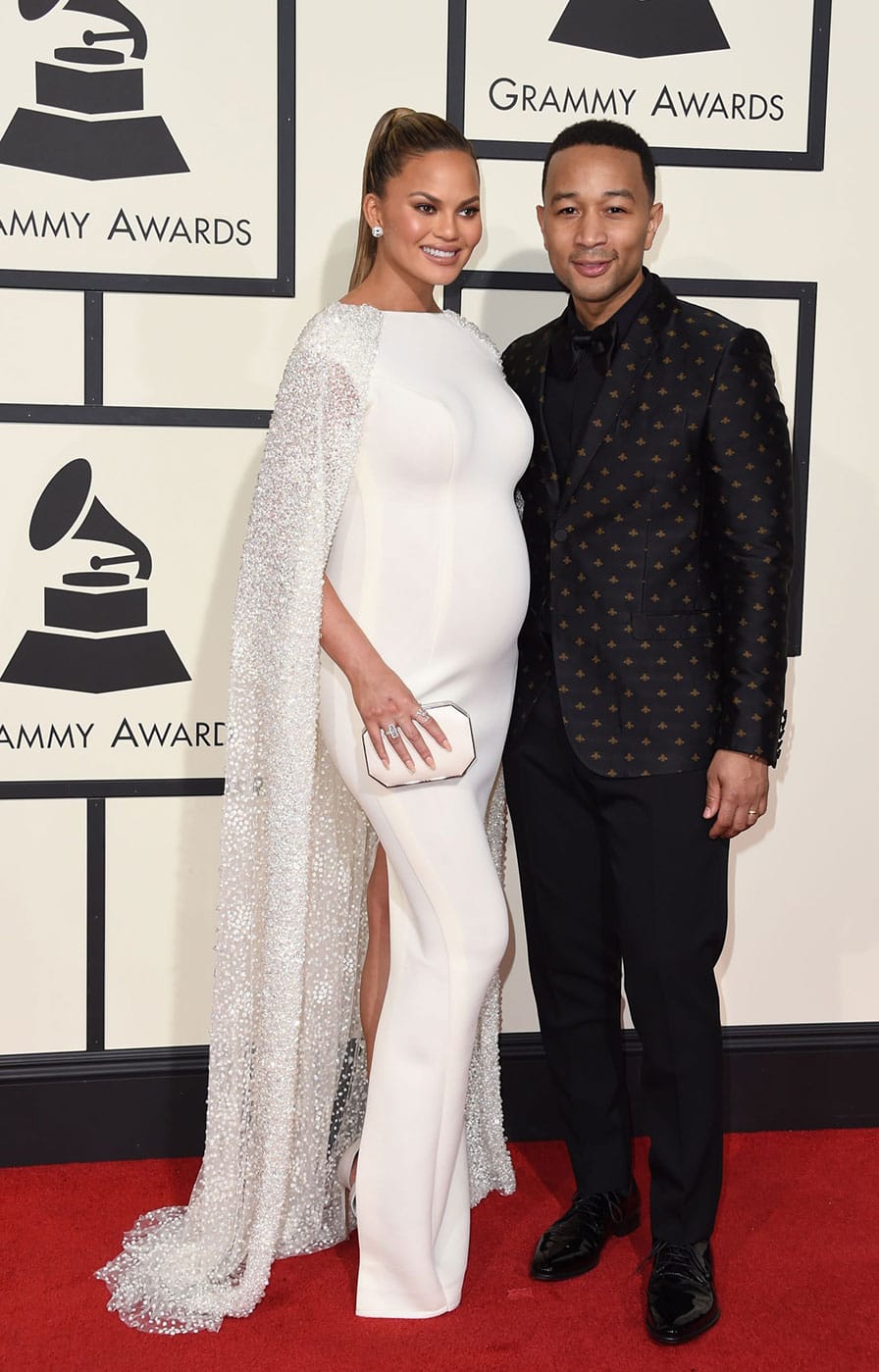 Chrissy Teigen in Yousef Al-Jasmi at the 2016 Grammy Awards