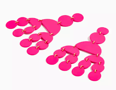 Photo of pink circle earrings.