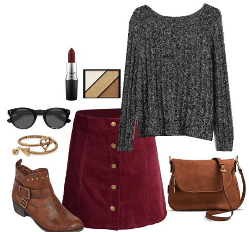 Class to Night Out: Button-Front Corduroy Skirt - College Fashion