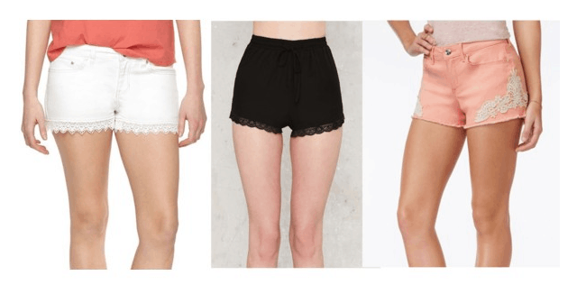 Class to Night Out: Lace Trim Shorts