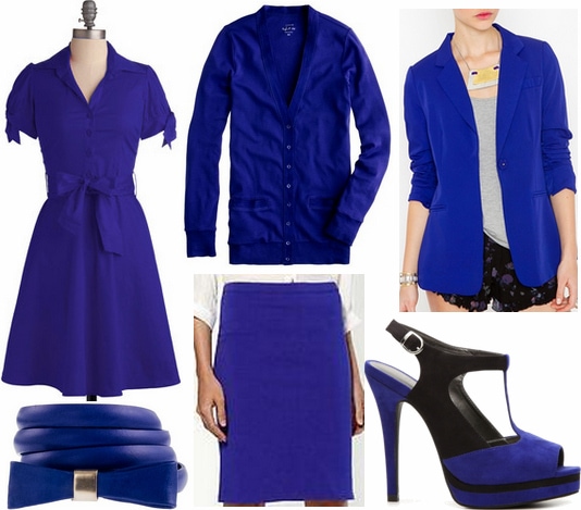 Cobalt clothes and accessories