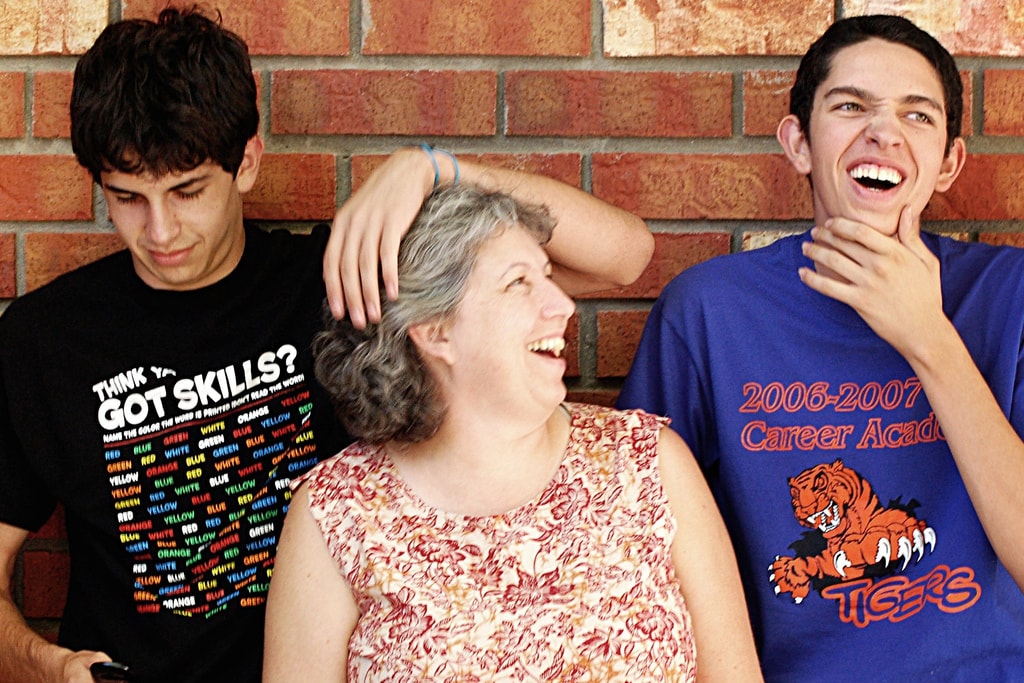 college age students with parent
