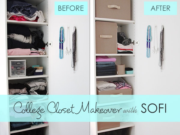 College closet makeover with SOFI