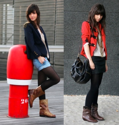Betty from Le Blog de Betty wearing a military jacket