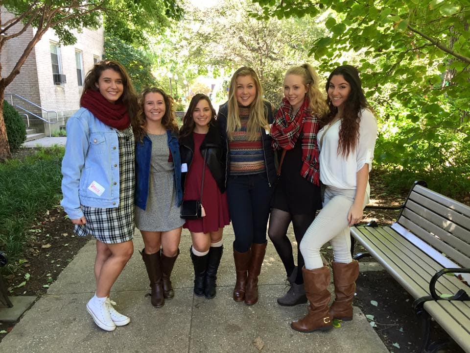 Group of college girls