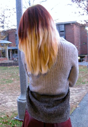College student fashion trend ombre