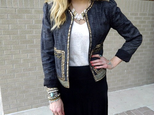 College student wearing anthropologie