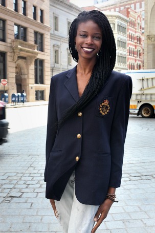 College student wearing blazer