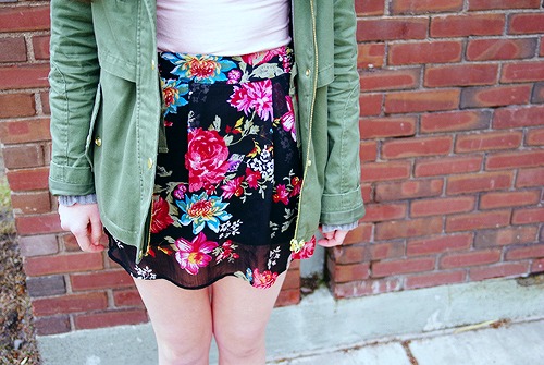 College style trend floral skirts