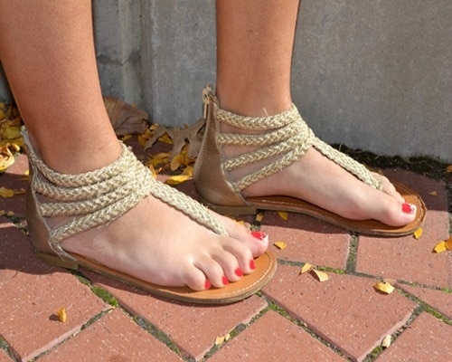 College trend gladiator sandals