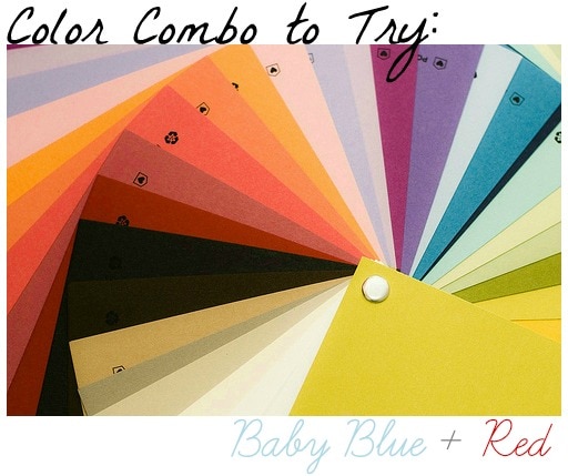 Color combo baby blue red