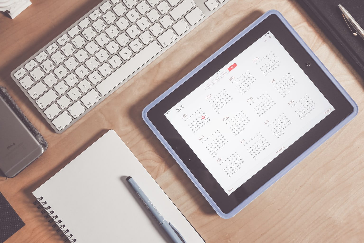 Calendar on a desk