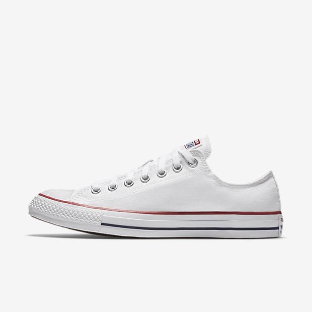 A white canvas sneaker