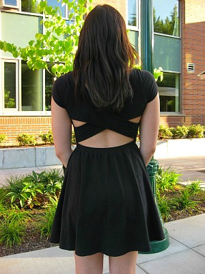 Crisscross back dress at webster university