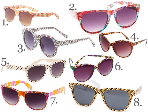 Cute and affordable printed sunglasses