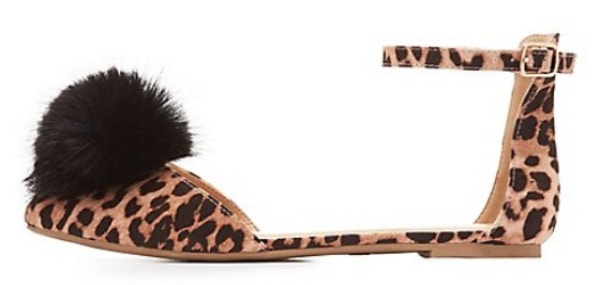 Cute leopard flats with a pom pom toe