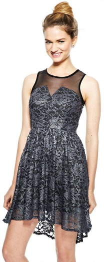 Delia's foil lace high low dress