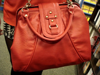 Red school bag - fashion at the University of Texas Arlington