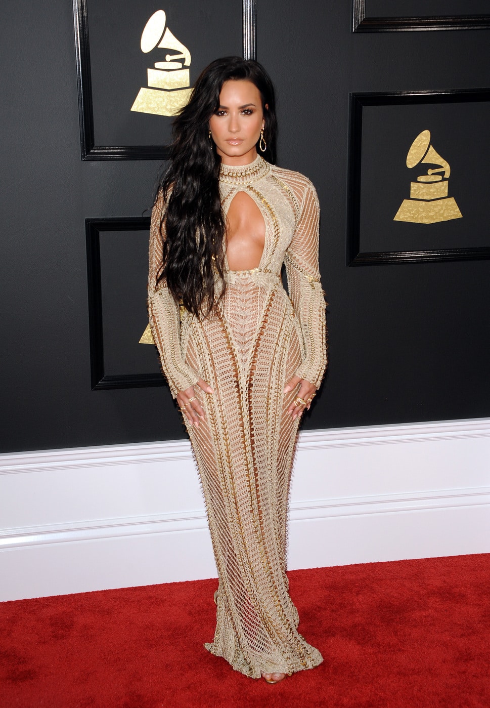 Demi Lovato in Julien Macdonald at the 2017 Grammy Awards