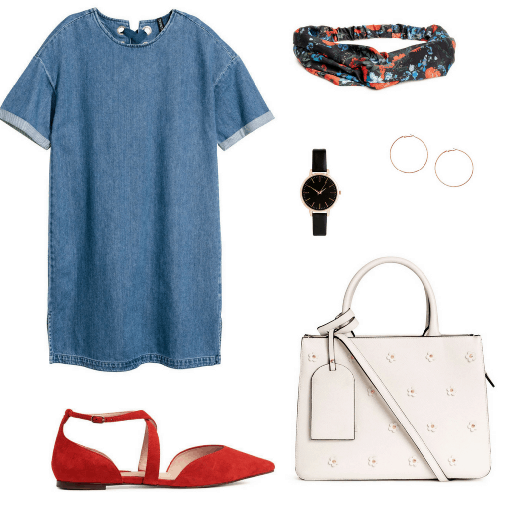 H&M denim dress outfit set