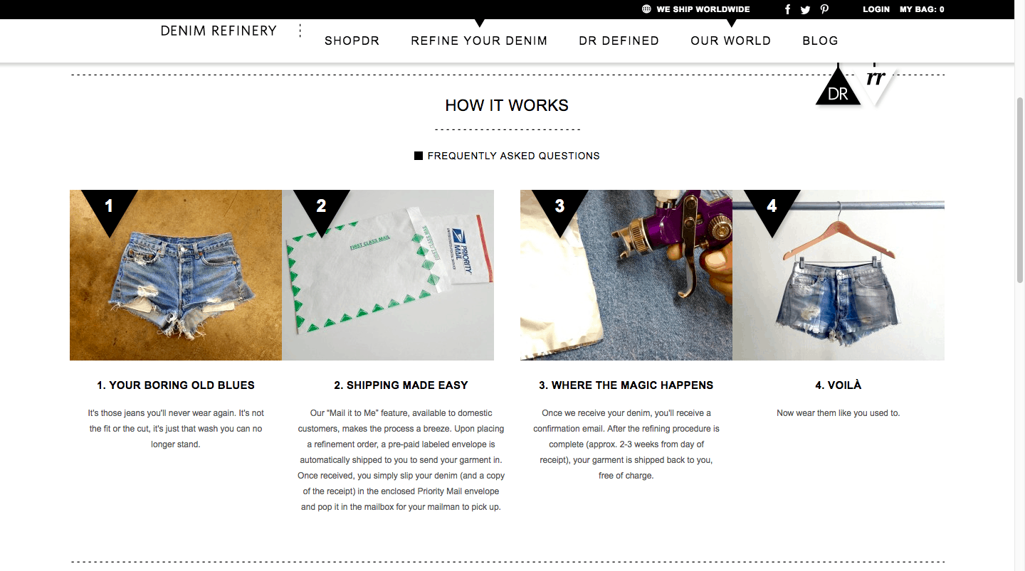 Photo of Denim Refinery website.