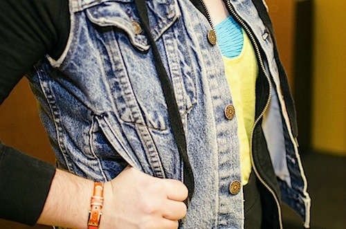 Denim vest college style trend